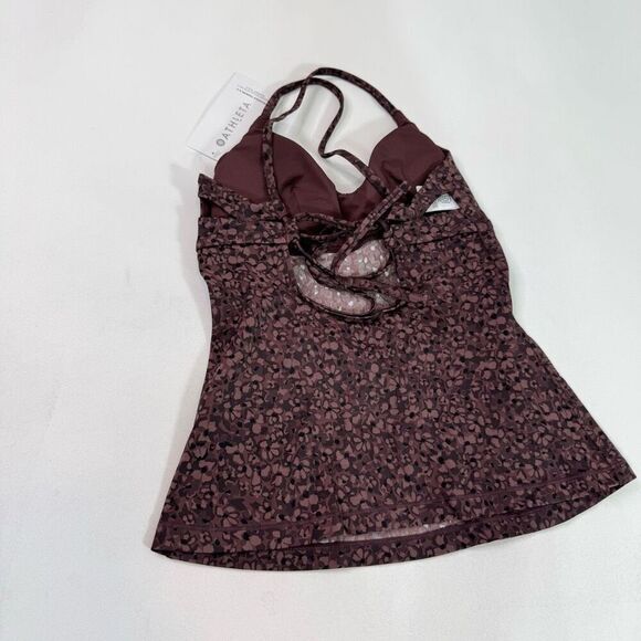 Athleta Swim Top Womens XS Purple Triangle Tankini A-C Camo Flora New - Picture 7 of 8